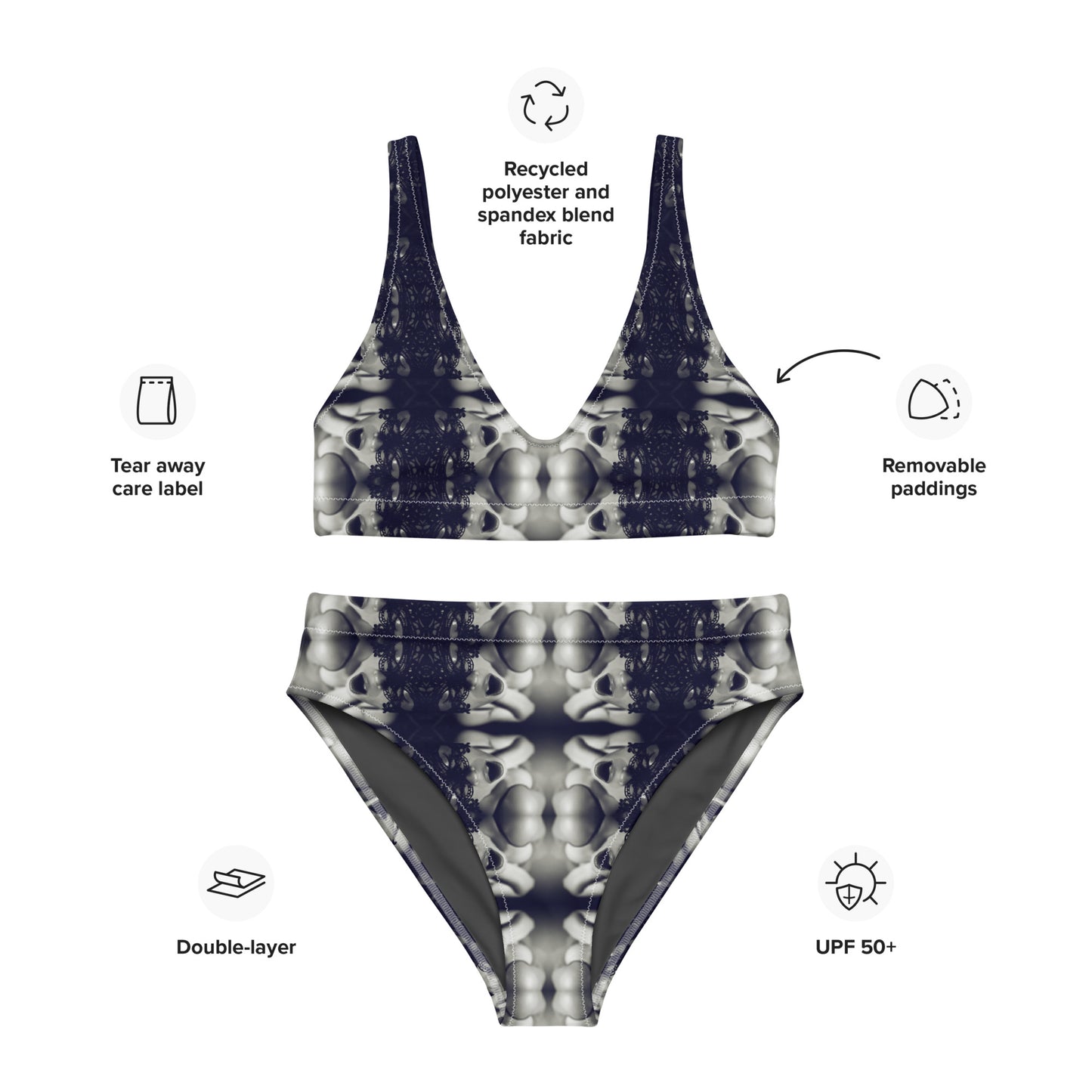 VZI Beachwear: Set - High-Waisted Bikini + Bra: Smart Occasion, The Spasm
