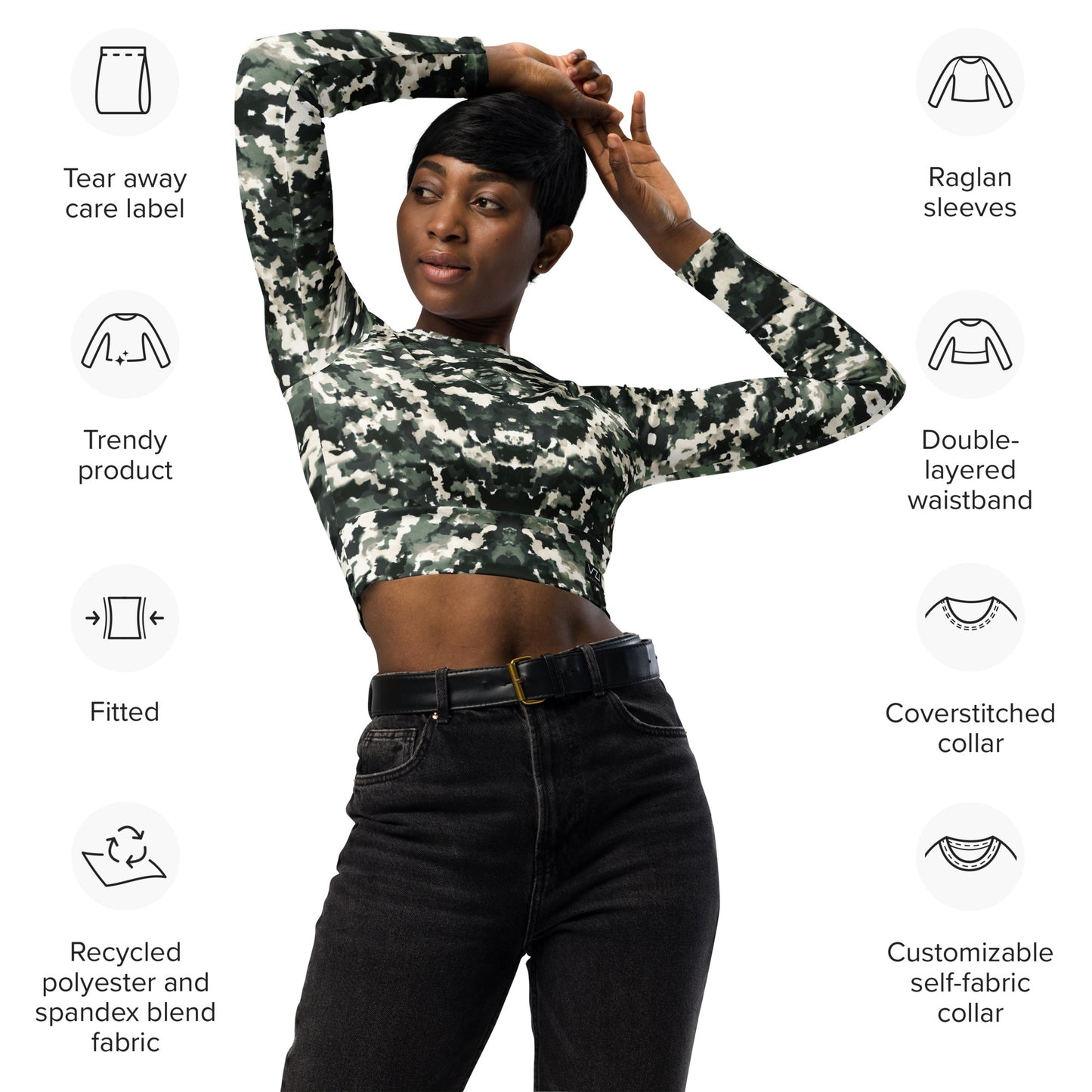 VZI Long Sleeve Crop Top