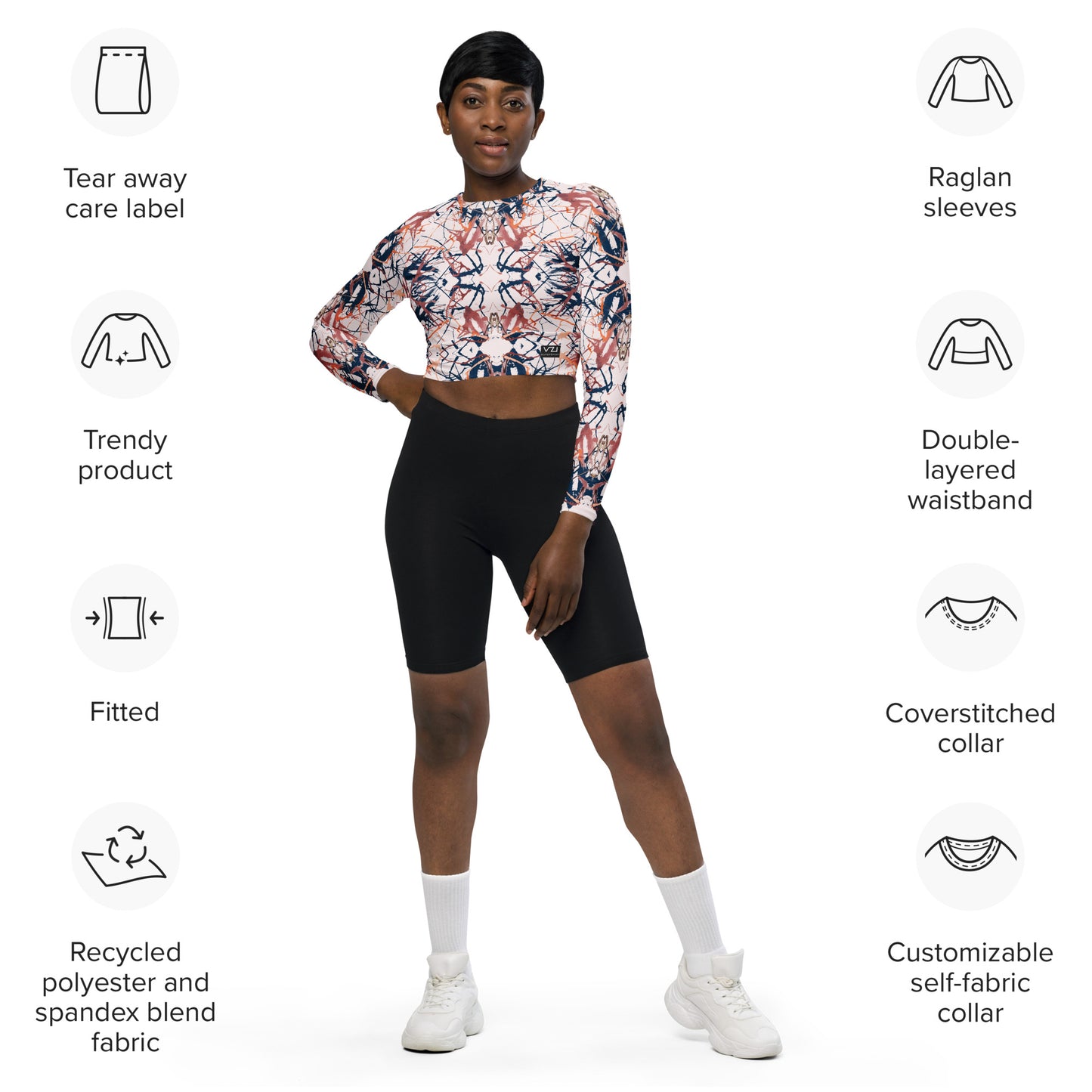 VZI Long Sleeve Crop Top