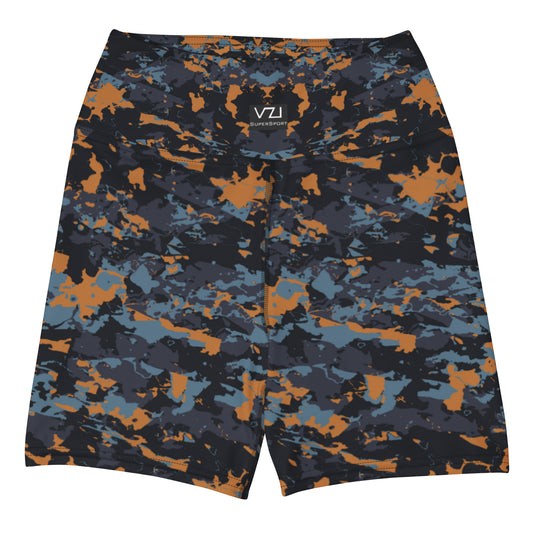 Teal Twilight:Yoga Shorts For Women's: - SuperSport, Endurance Series, High waistband, Inner pocket