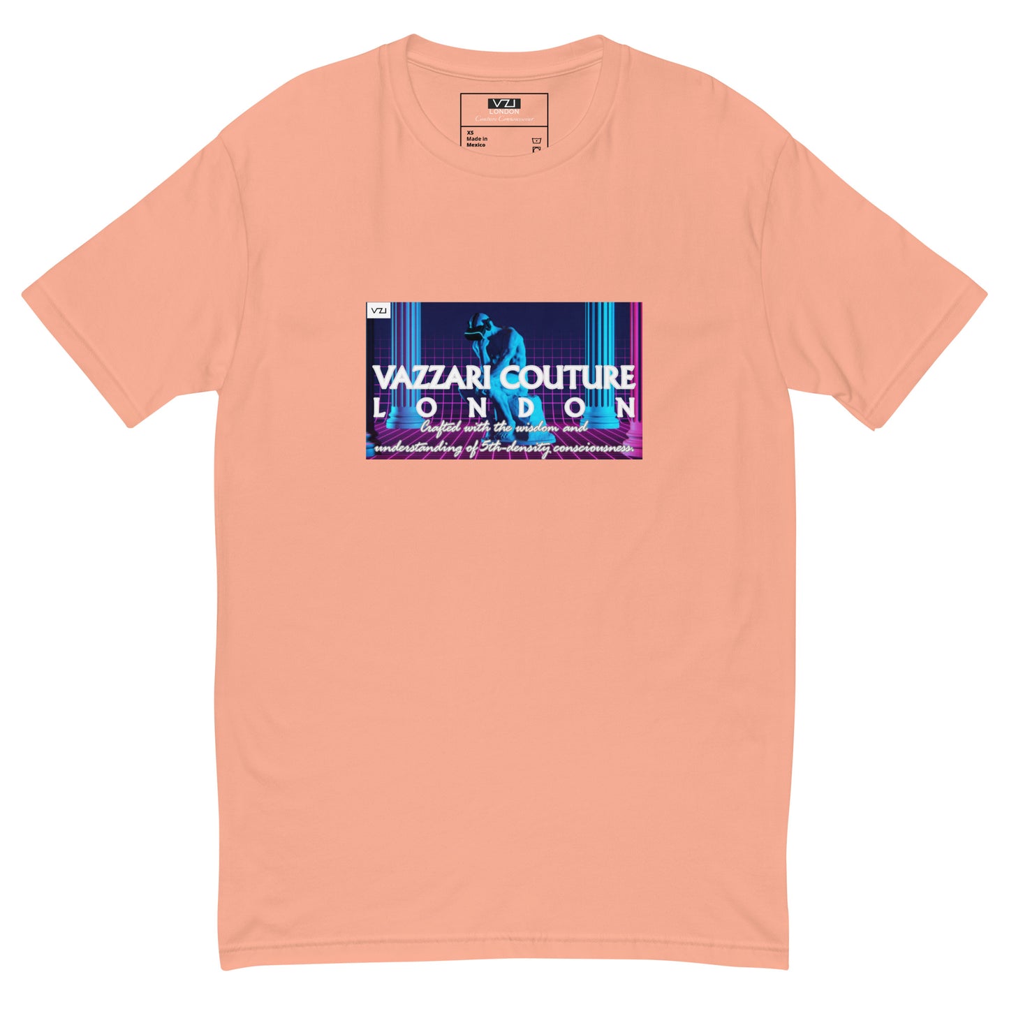 VZI Couture: Men's Fitted T-Shirt - Digital Meditation, Smart Casual, Streetwear