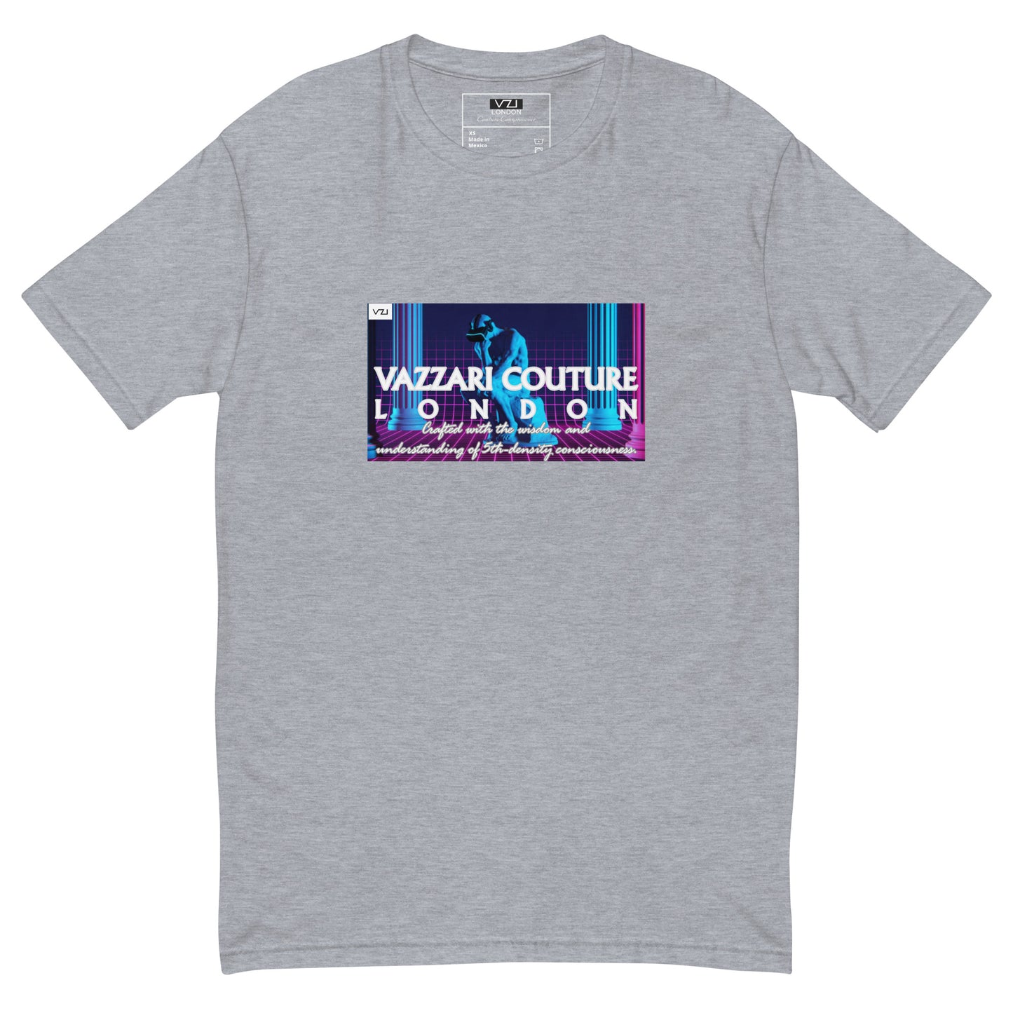 VZI Couture: Men's Fitted T-Shirt - Digital Meditation, Smart Casual, Streetwear