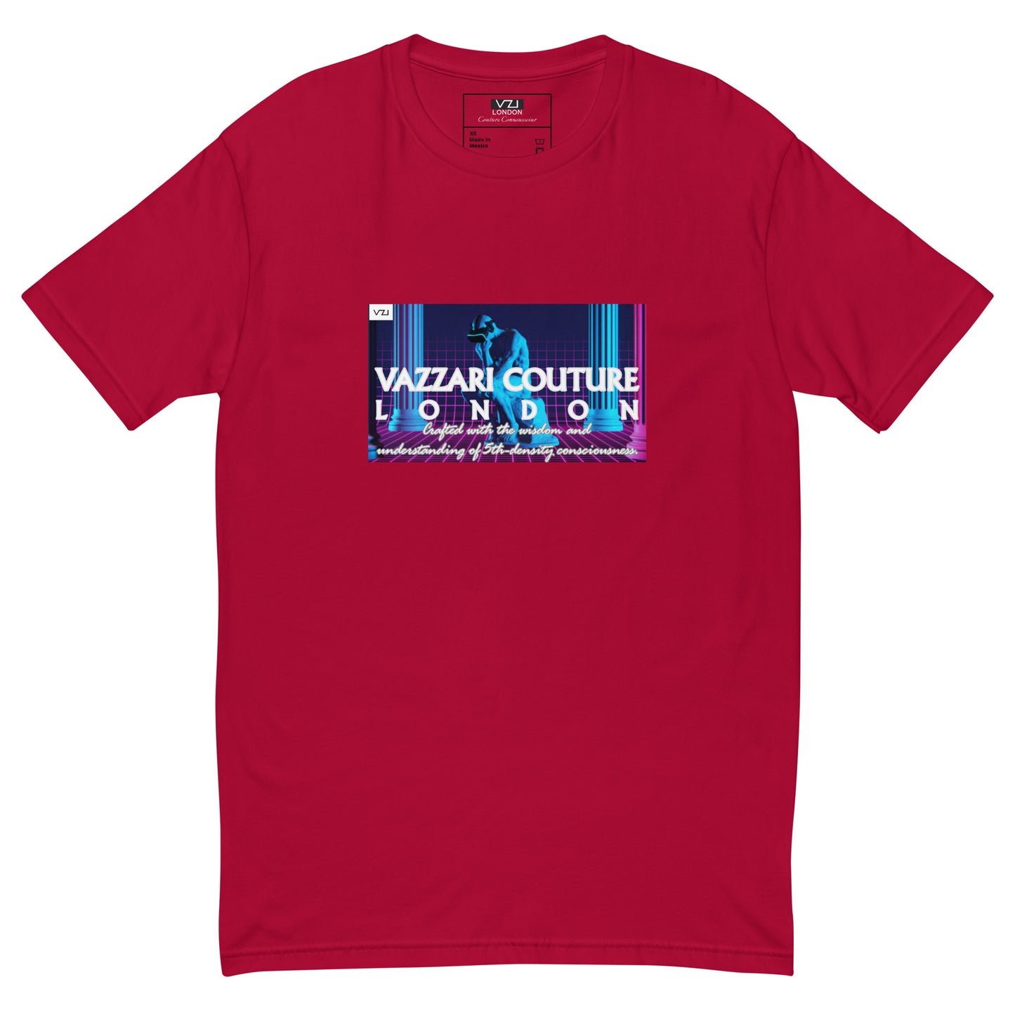 VZI Couture: Men's Fitted T-Shirt - Digital Meditation, Smart Casual, Streetwear