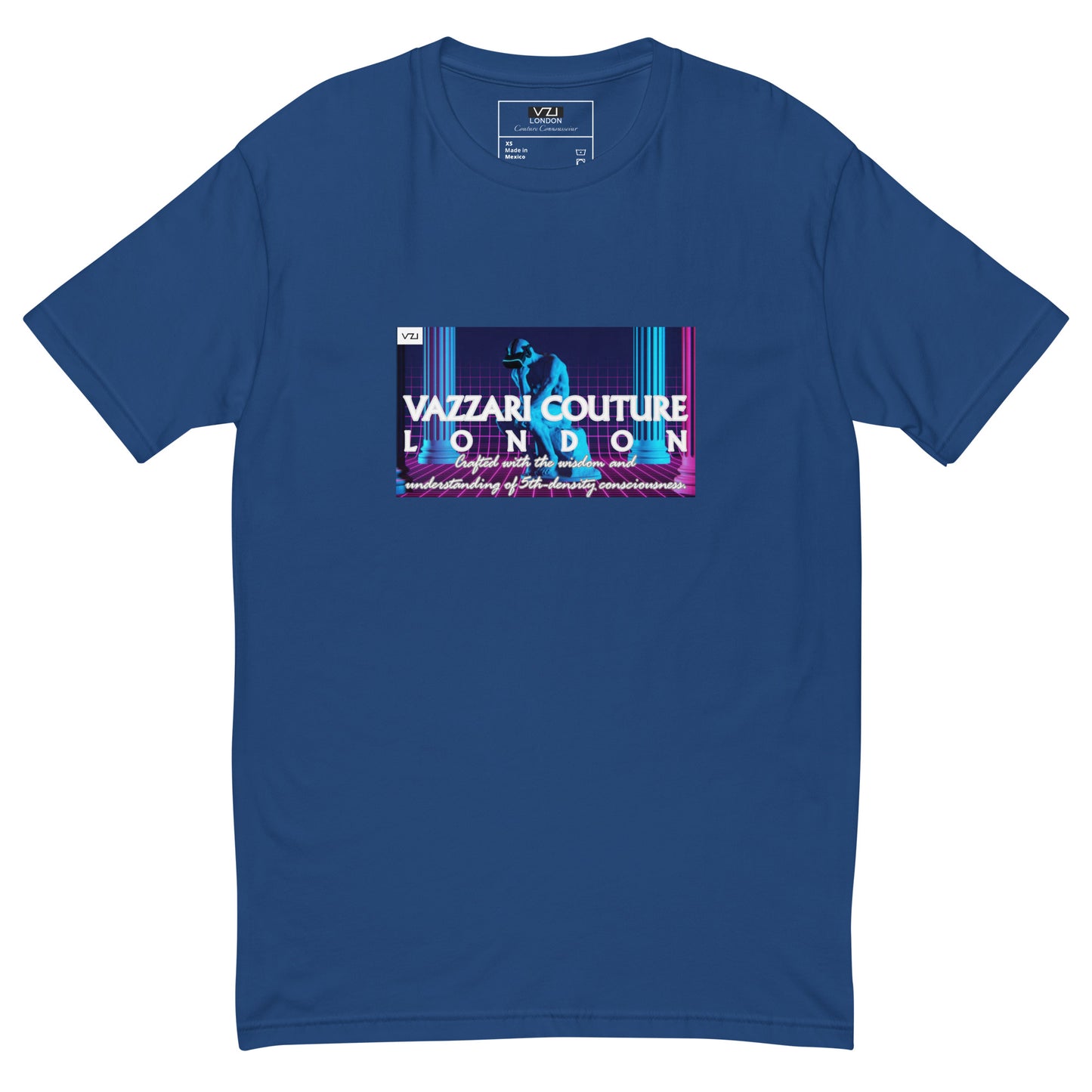 VZI Couture: Men's Fitted T-Shirt - Digital Meditation, Smart Casual, Streetwear