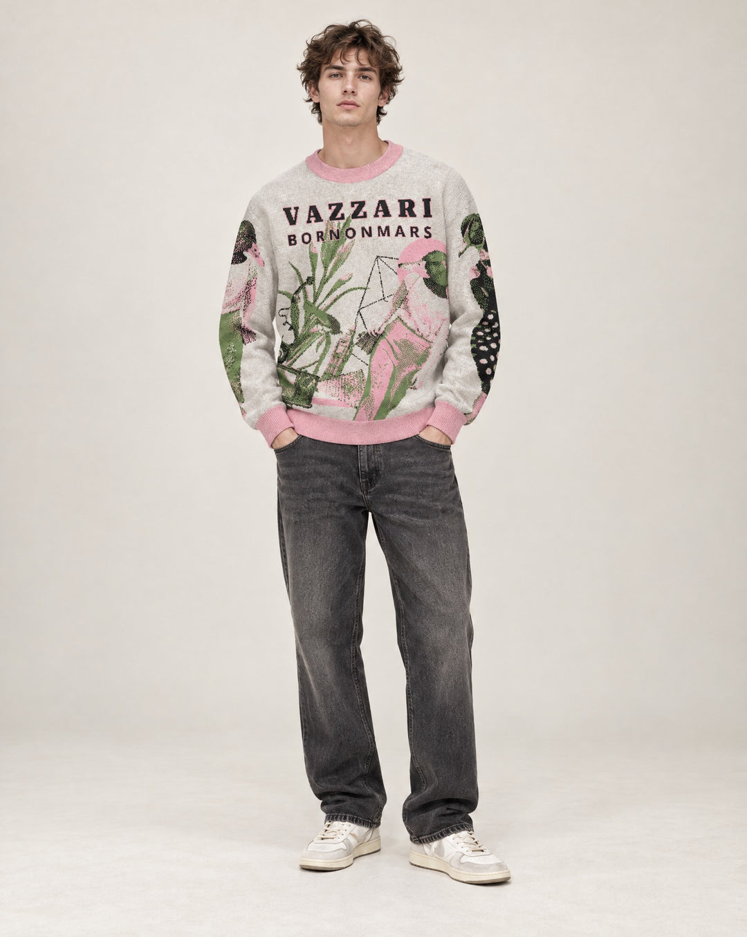 Vazzari Born On Mars Knit – Duck worn by model (man)