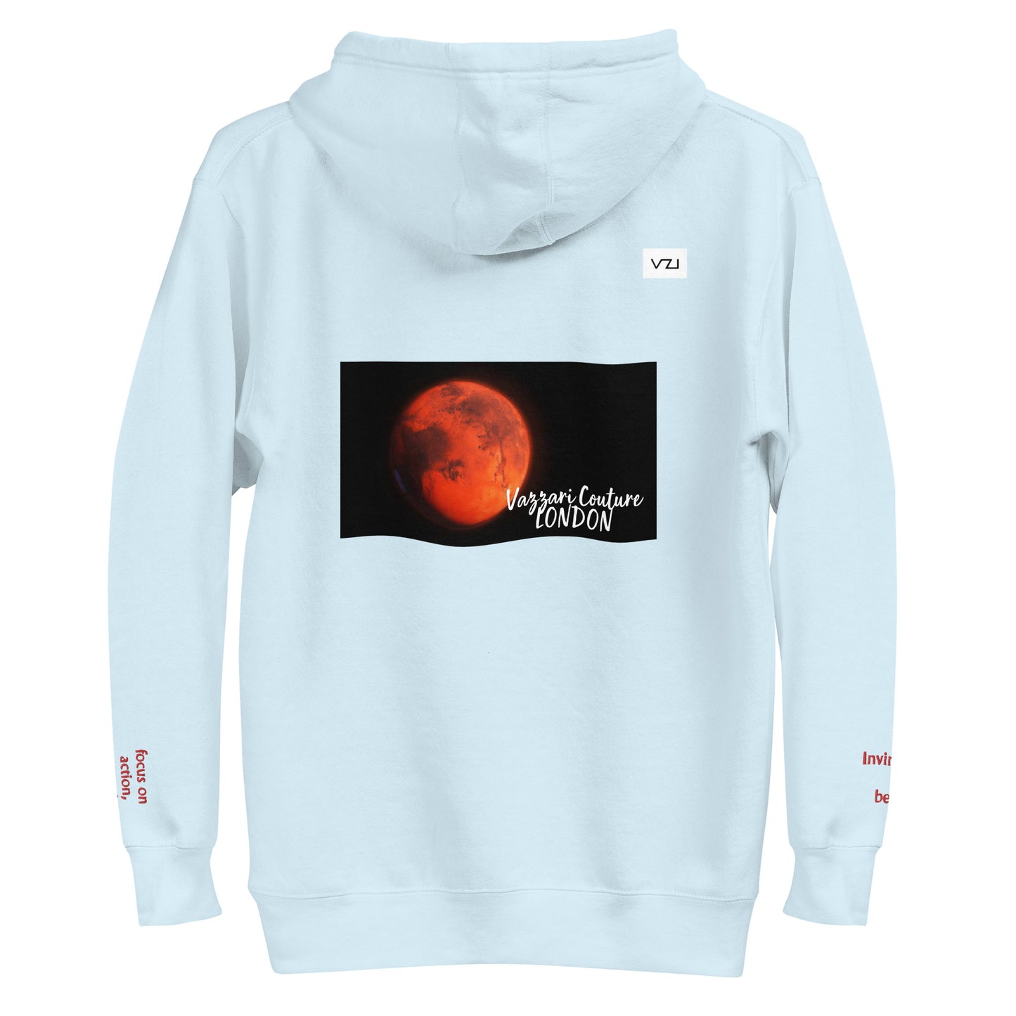 BACK SKY BLUE HOODIE VZI Marsiva Unisex Hoodie - Classic Cotton for Action, Strength, and Power