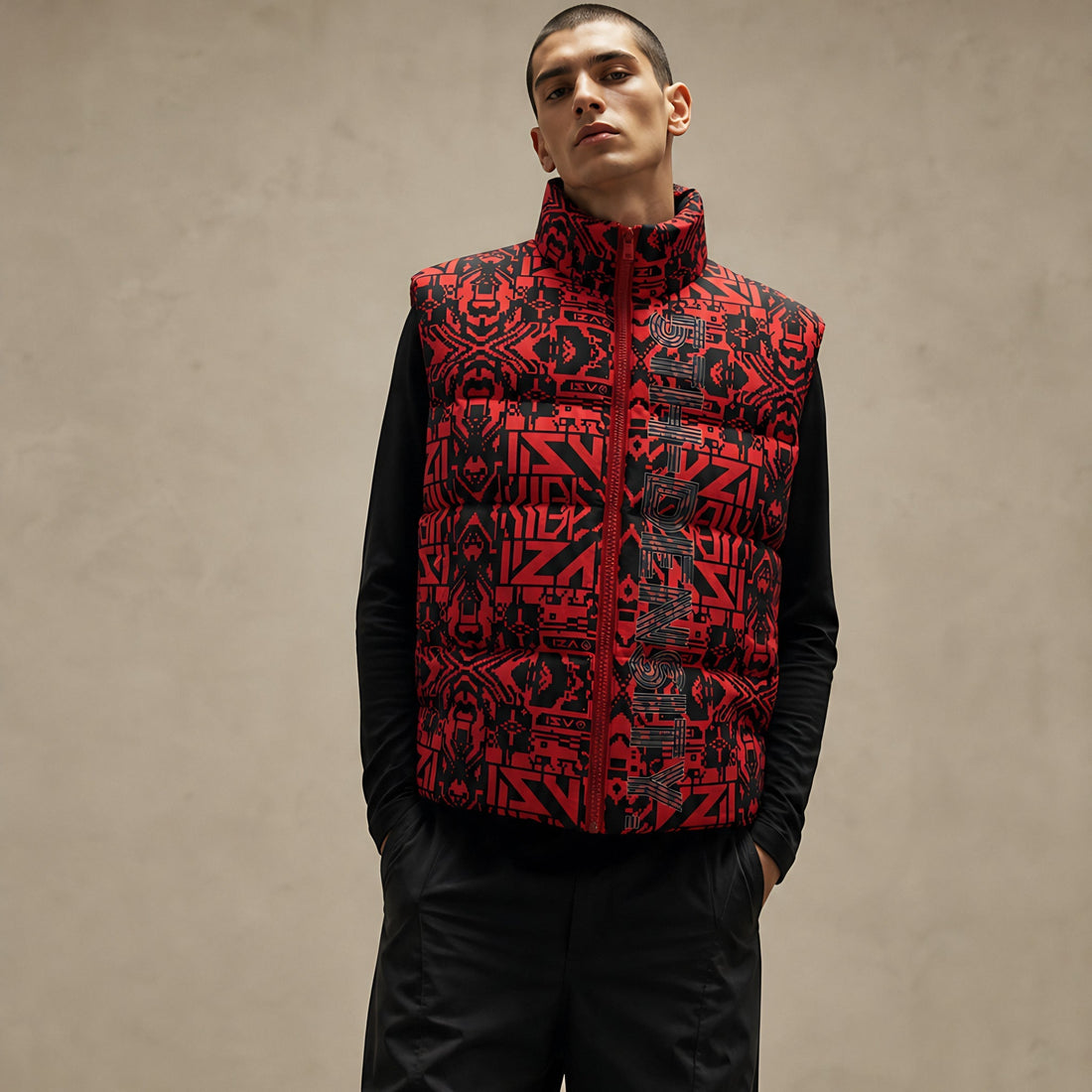 Model in the Vazzari 5th Density Forged gilet