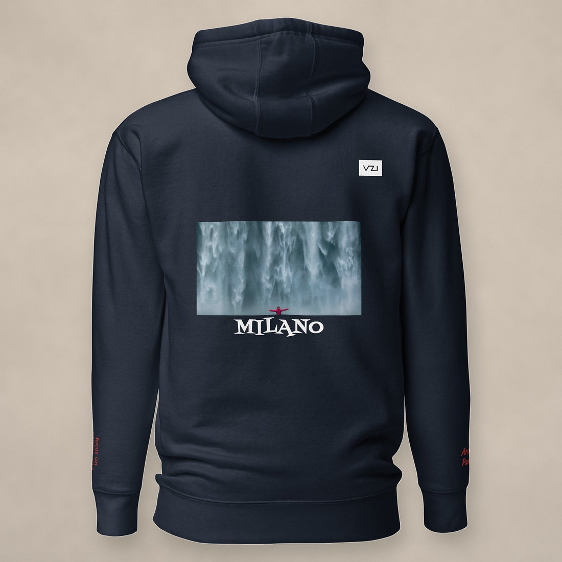 Vazzari Ardentis hoodie in navy, studio product shot