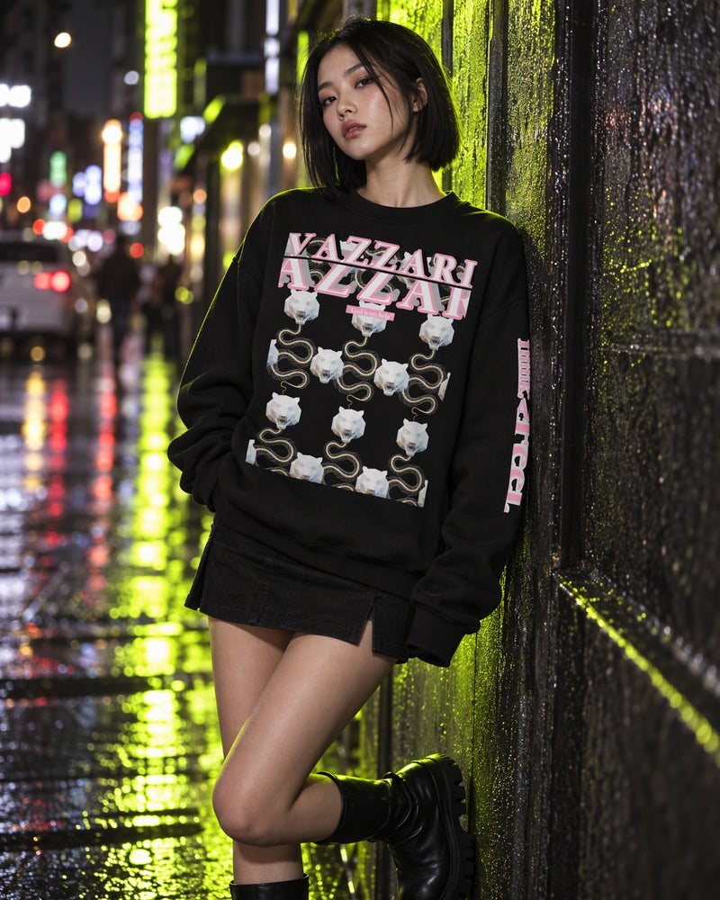 Vazzari Unit TGR.SNK Sweatshirt, VZI 404 Error Mode, styled for a night out
