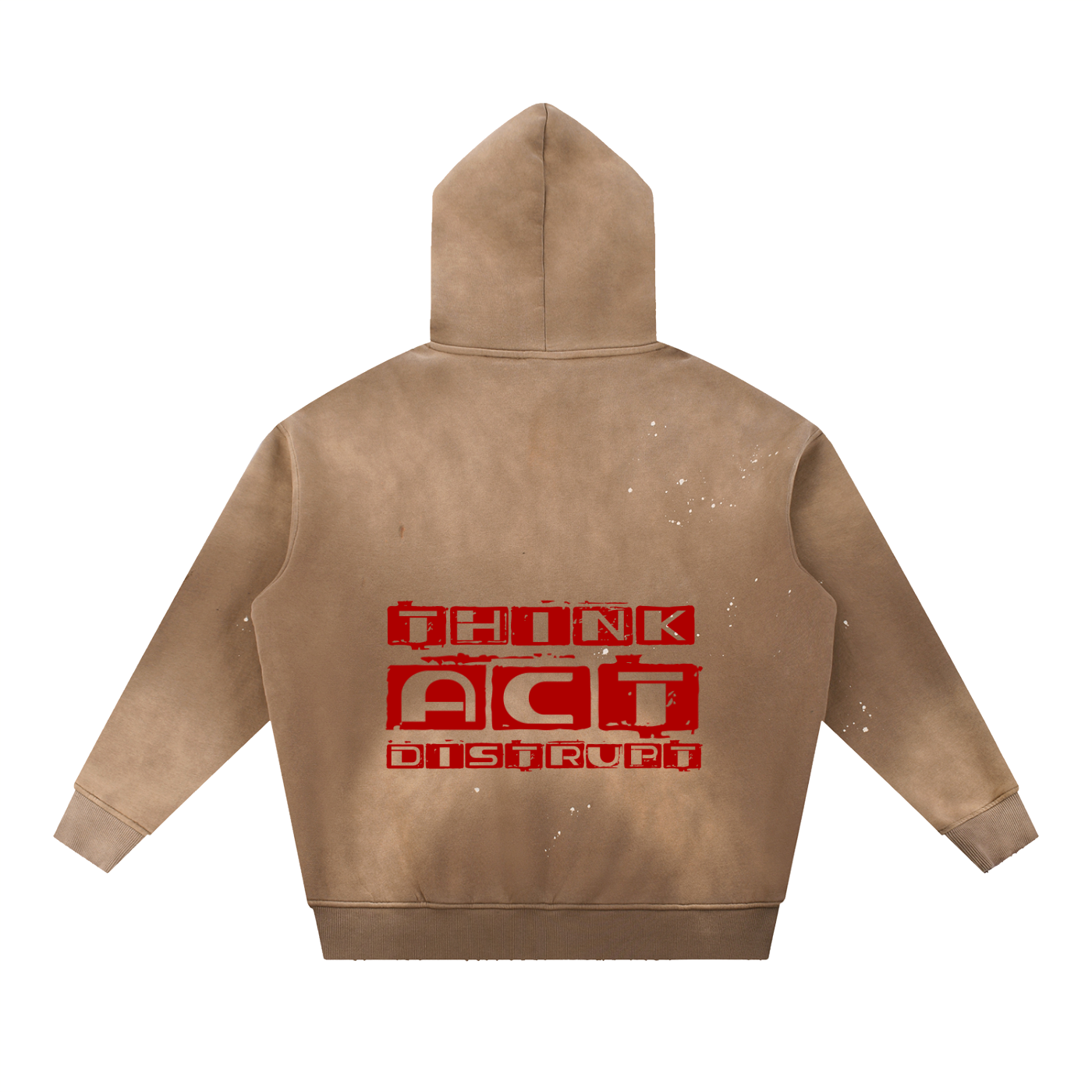 Vintage Washed Frayed Fleece Hoodie - VAZZARI - Unisex