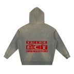 Vintage Washed Frayed Fleece Hoodie - VAZZARI - Unisex