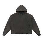 Vintage Washed Frayed-Hem Hoodie - VAZZARI - Unisex