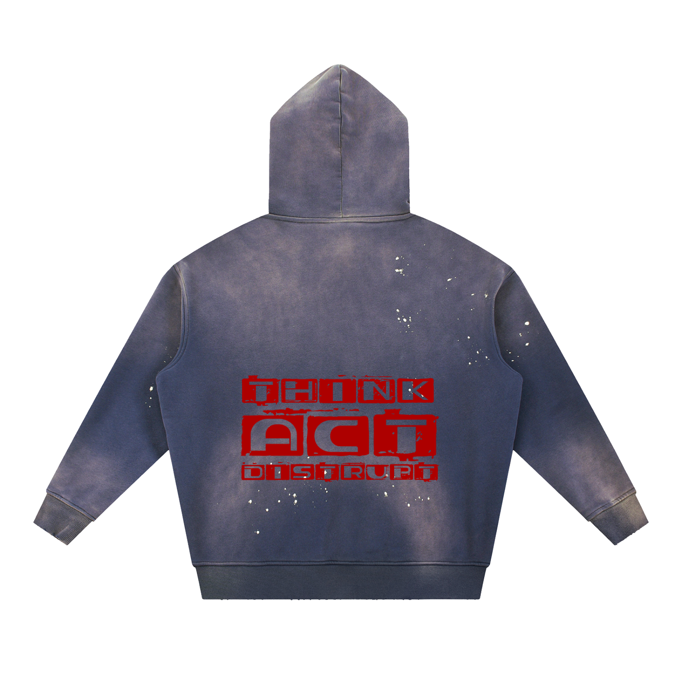 Vintage Washed Frayed Fleece Hoodie - VAZZARI - Unisex