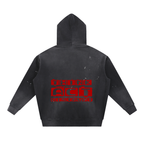 Vintage Washed Frayed Fleece Hoodie - VAZZARI - Unisex