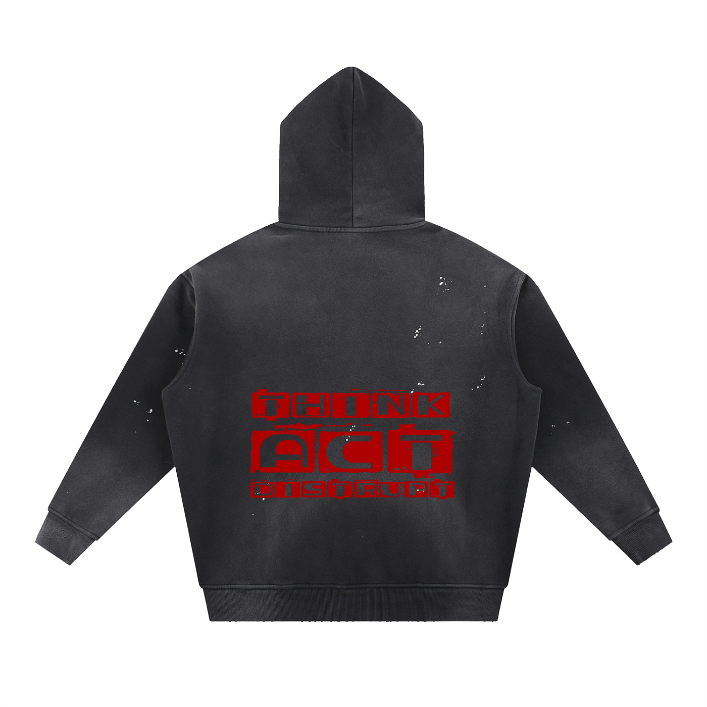 Vintage Washed Frayed Fleece Hoodie - VAZZARI - Unisex