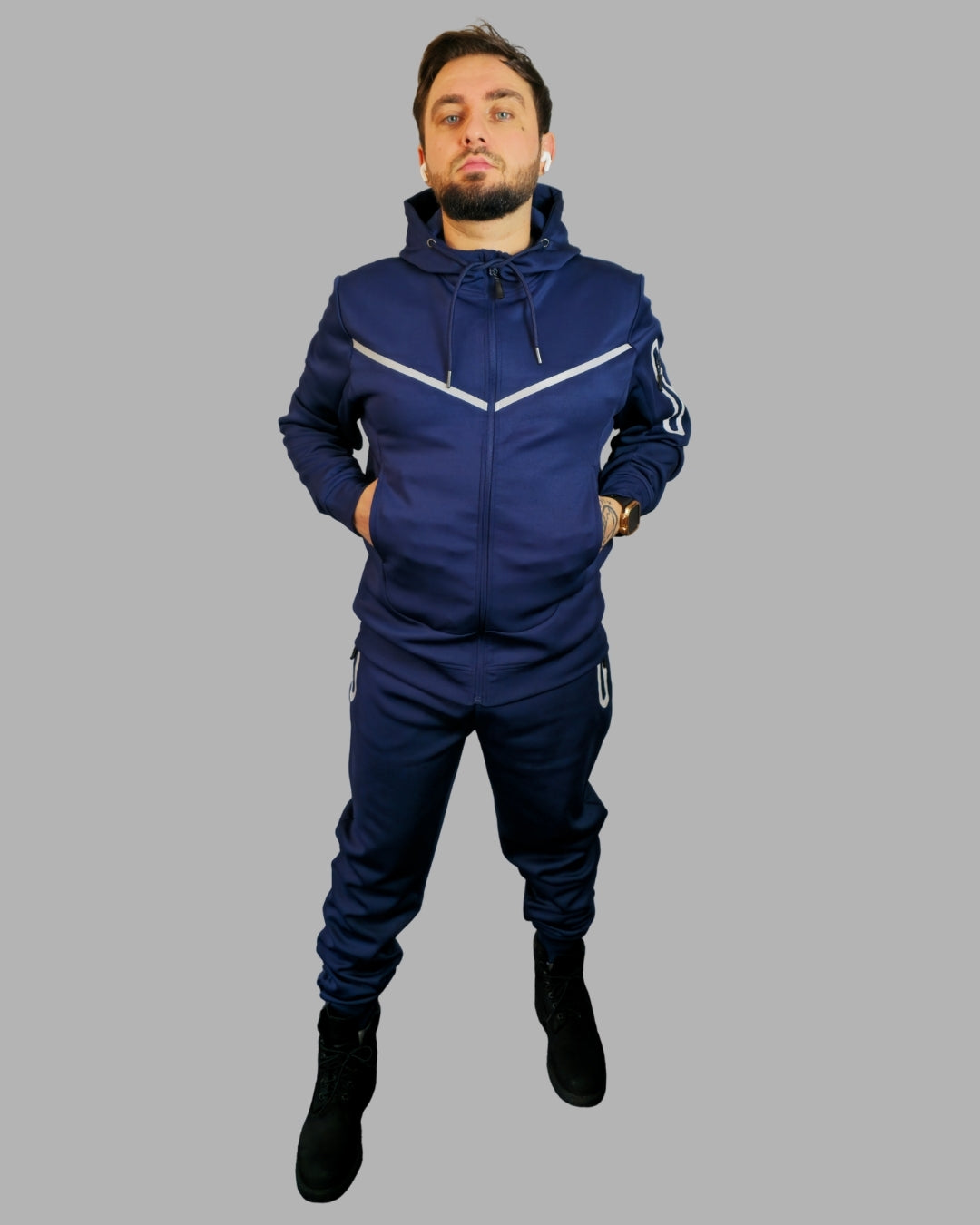 Men’s Plain Navy Blue Tracksuit | Soft Stretch Fabric | Comfortable Fit