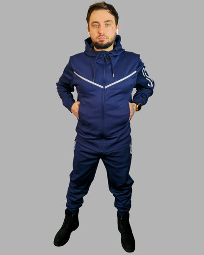 Men’s Plain Navy Blue Tracksuit | Soft Stretch Fabric | Comfortable Fit