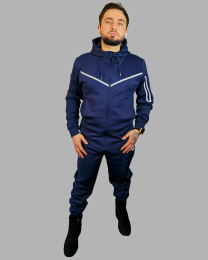 Men’s Plain Navy Blue Tracksuit | Soft Stretch Fabric | Comfortable Fit
