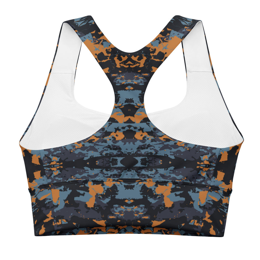 Teal Twilight: Longline Sports Bra - SuperSport, Endurance Series, Double-layered waistline band, Longline silhouette
