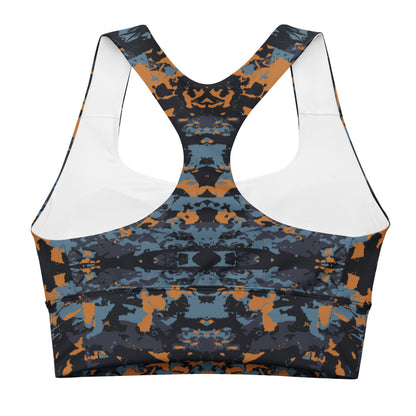 Teal Twilight: Longline Sports Bra - SuperSport, Endurance Series, Double-layered waistline band, Longline silhouette