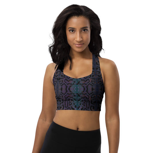 Ophidian Mauv : Longline Sports Bra - SuperSport, Endurance Series, Double-layered waistline band