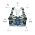Tactical Navy: Longline Sports Bra - SuperSport, Endurance Series, Double-layered waistline band, Longline silhouette