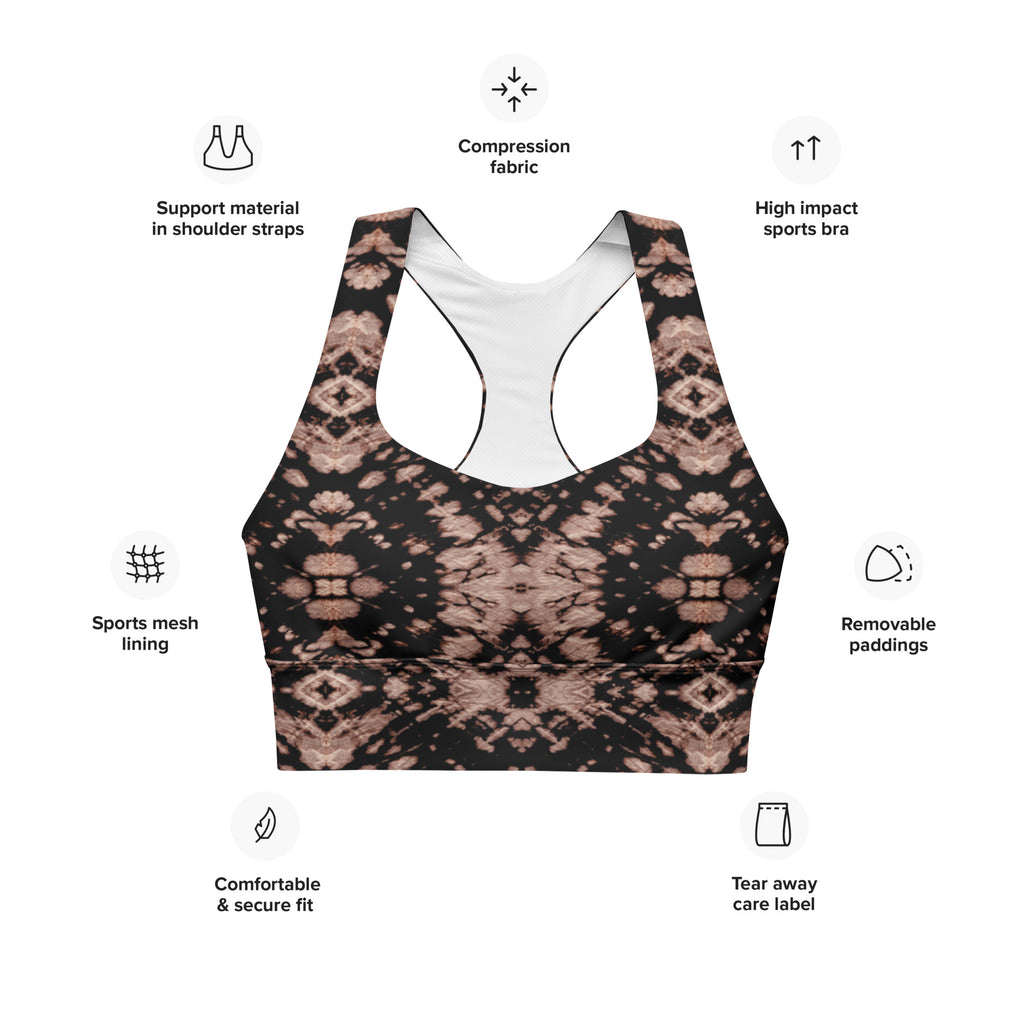 Bordeaux Enclave: Longline Sports Bra - SuperSport, Endurance Series, Double-layered waistline band