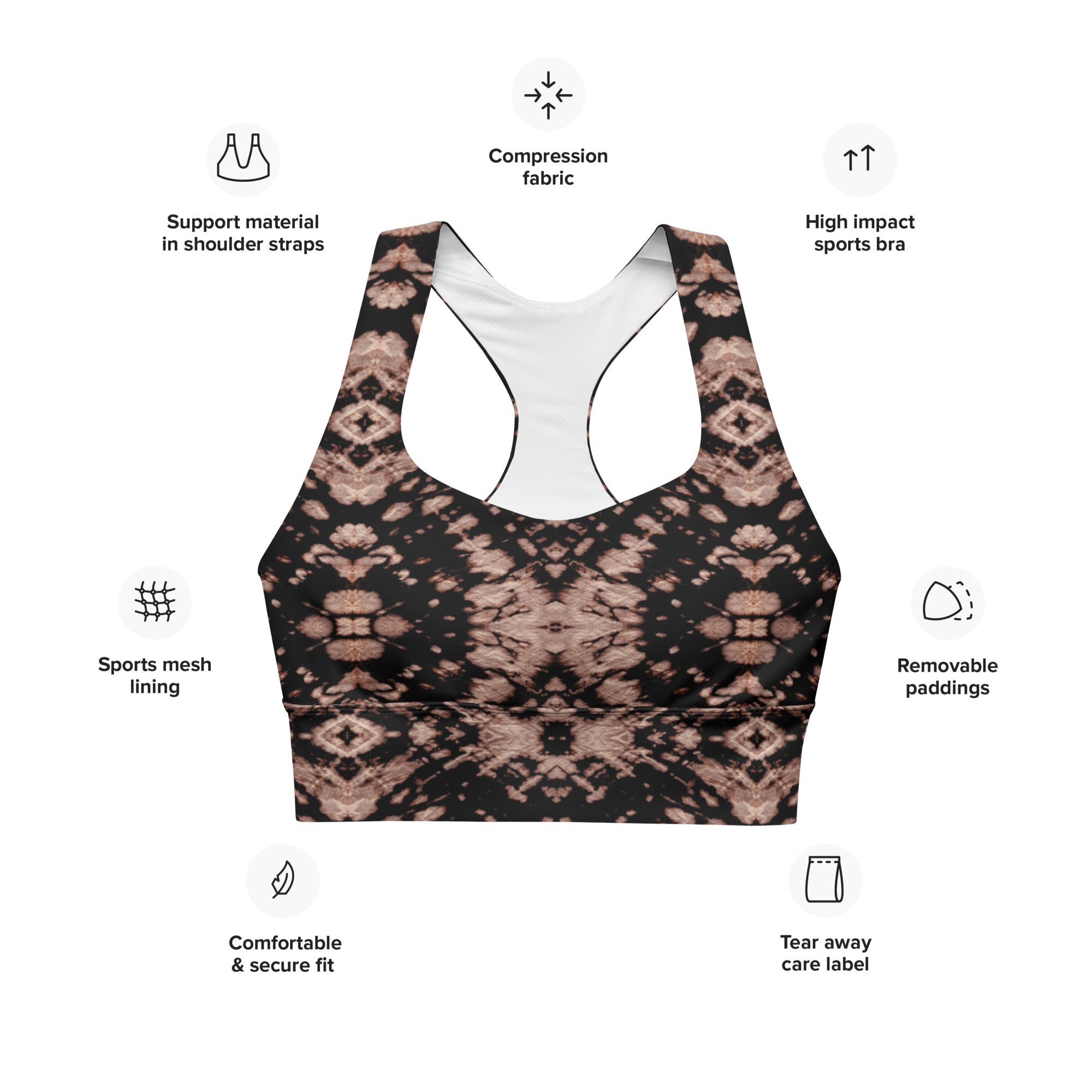 Bordeaux Enclave: Longline Sports Bra - SuperSport, Endurance Series, Double-layered waistline band