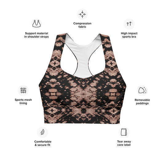 Bordeaux Enclave: Longline Sports Bra - SuperSport, Endurance Series, Double-layered waistline band