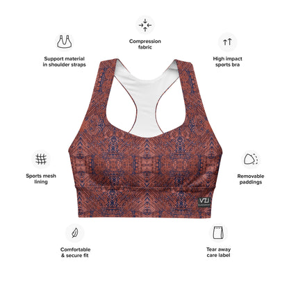 Crimson Deities : Longline Sports Bra - SuperSport, Endurance Series, Double-layered waistline band