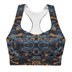 Teal Twilight: Longline Sports Bra - SuperSport, Endurance Series, Double-layered waistline band, Longline silhouette