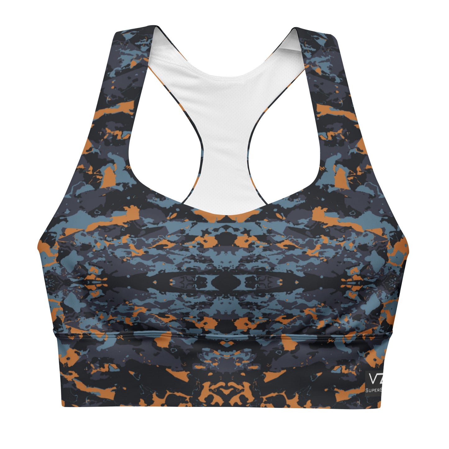 Teal Twilight: Longline Sports Bra - SuperSport, Endurance Series, Double-layered waistline band, Longline silhouette