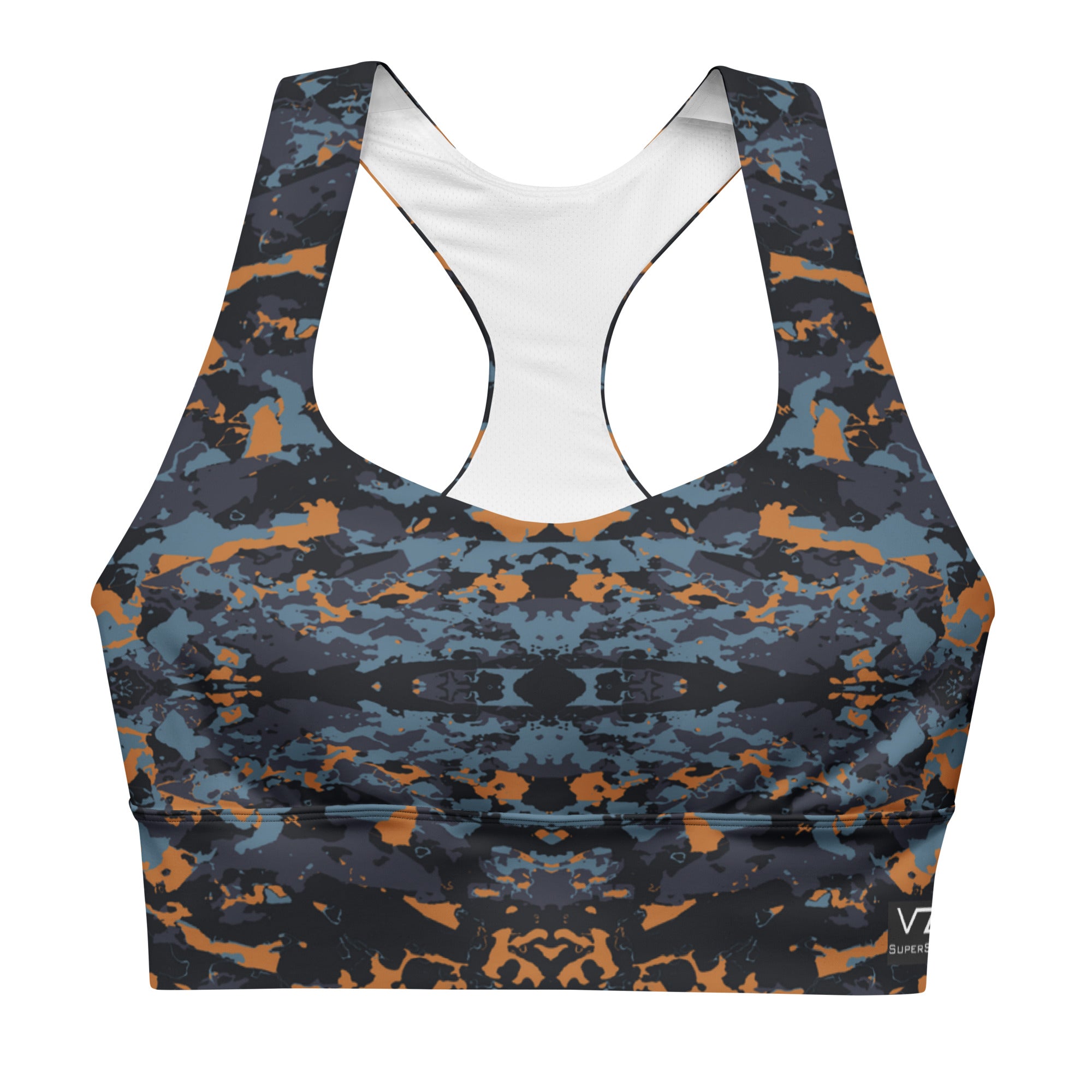 Teal Twilight: Longline Sports Bra - SuperSport, Endurance Series, Double-layered waistline band, Longline silhouette