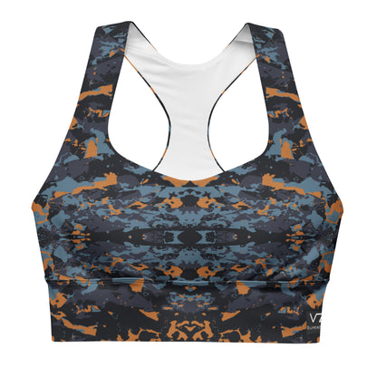Teal Twilight: Longline Sports Bra - SuperSport, Endurance Series, Double-layered waistline band, Longline silhouette