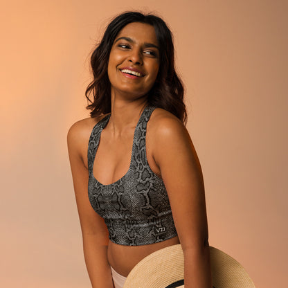 Ophidian Nova: Longline Sports Bra - SuperSport, Endurance Series, Double-layered waistline band