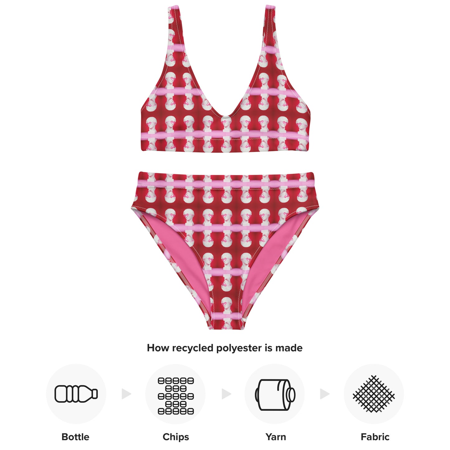 VZI Beachwear-Set – Bikini mit hoher Taille + BH: Smarter Anlass, der Statuenhafte