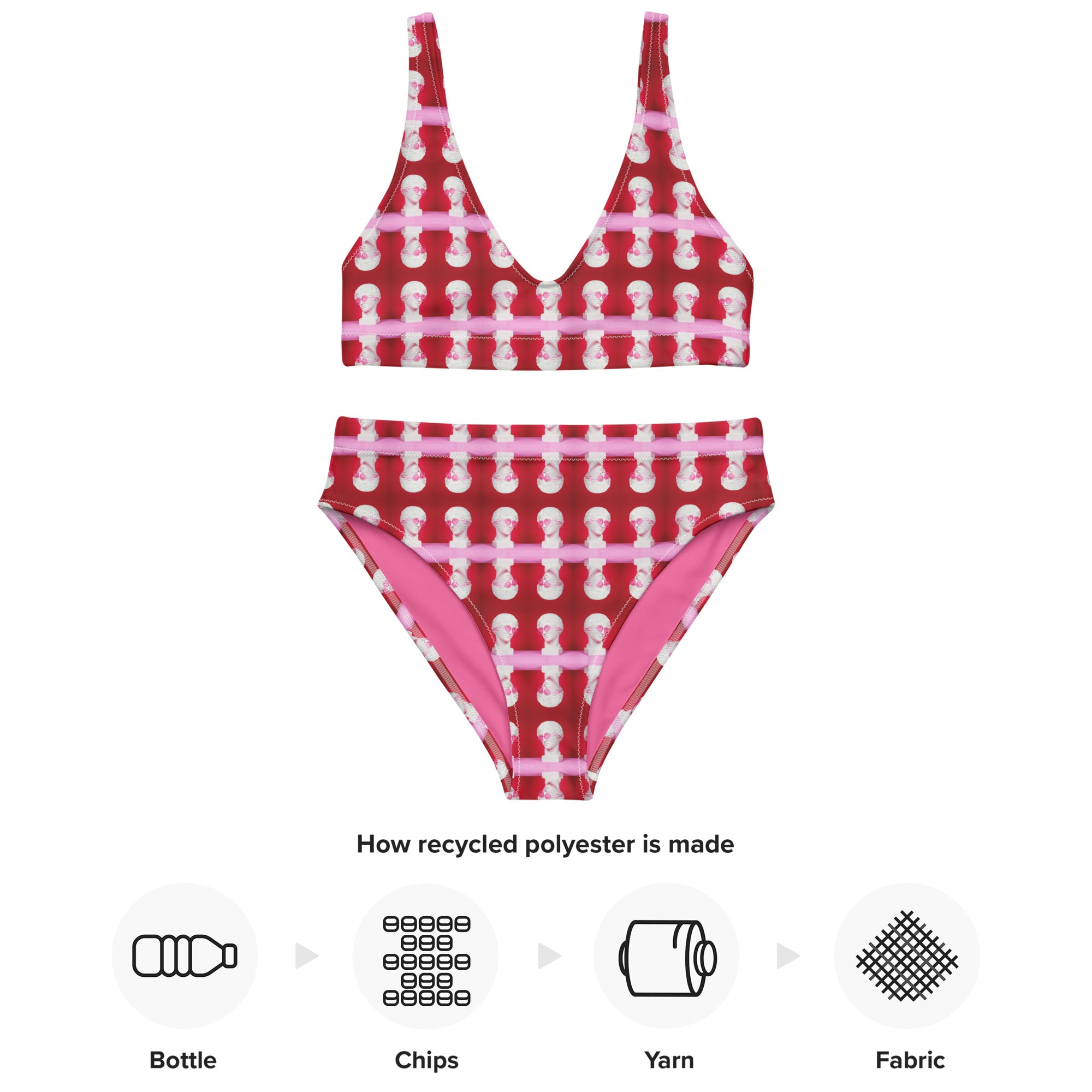 VZI Beachwear-Set – Bikini mit hoher Taille + BH: Smarter Anlass, der Statuenhafte