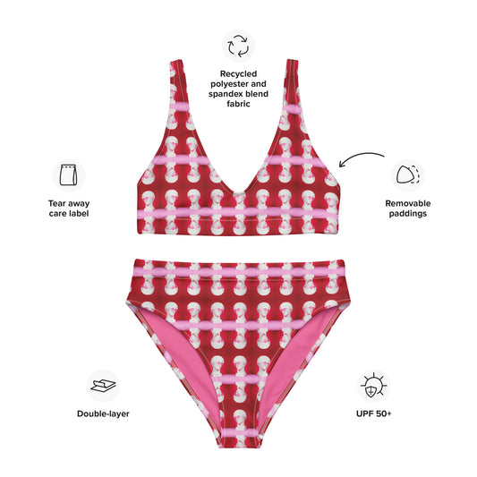 VZI Beachwear-Set – Bikini mit hoher Taille + BH: Smarter Anlass, der Statuenhafte