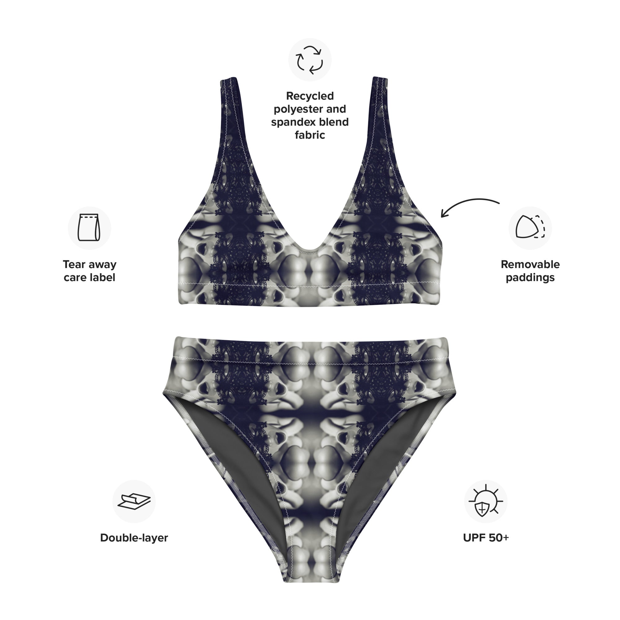 VZI Beachwear: Set – Bikini mit hoher Taille + BH: Smart Occasion, The Spasm
