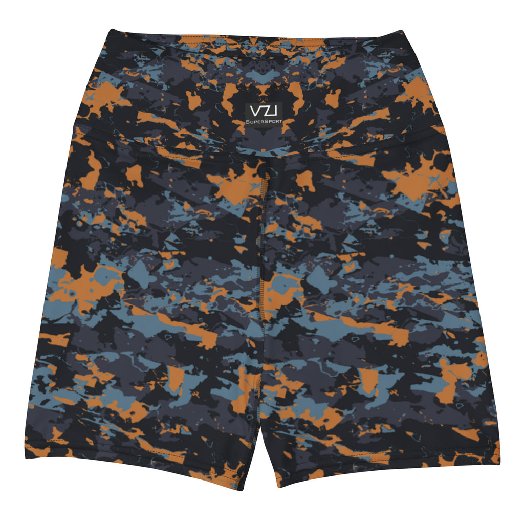 Teal Twilight:Yoga Shorts For Women's: - SuperSport, Endurance Series, High waistband, Inner pocket