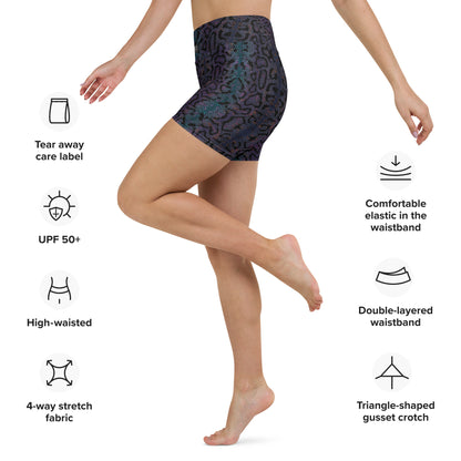 Ophidian Mauv: Yoga Shorts For Women's: - SuperSport, Endurance Series, High waistband, Inner pocket