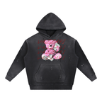 Vintage Washed Frayed Fleece Hoodie - VAZZARI - Unisex