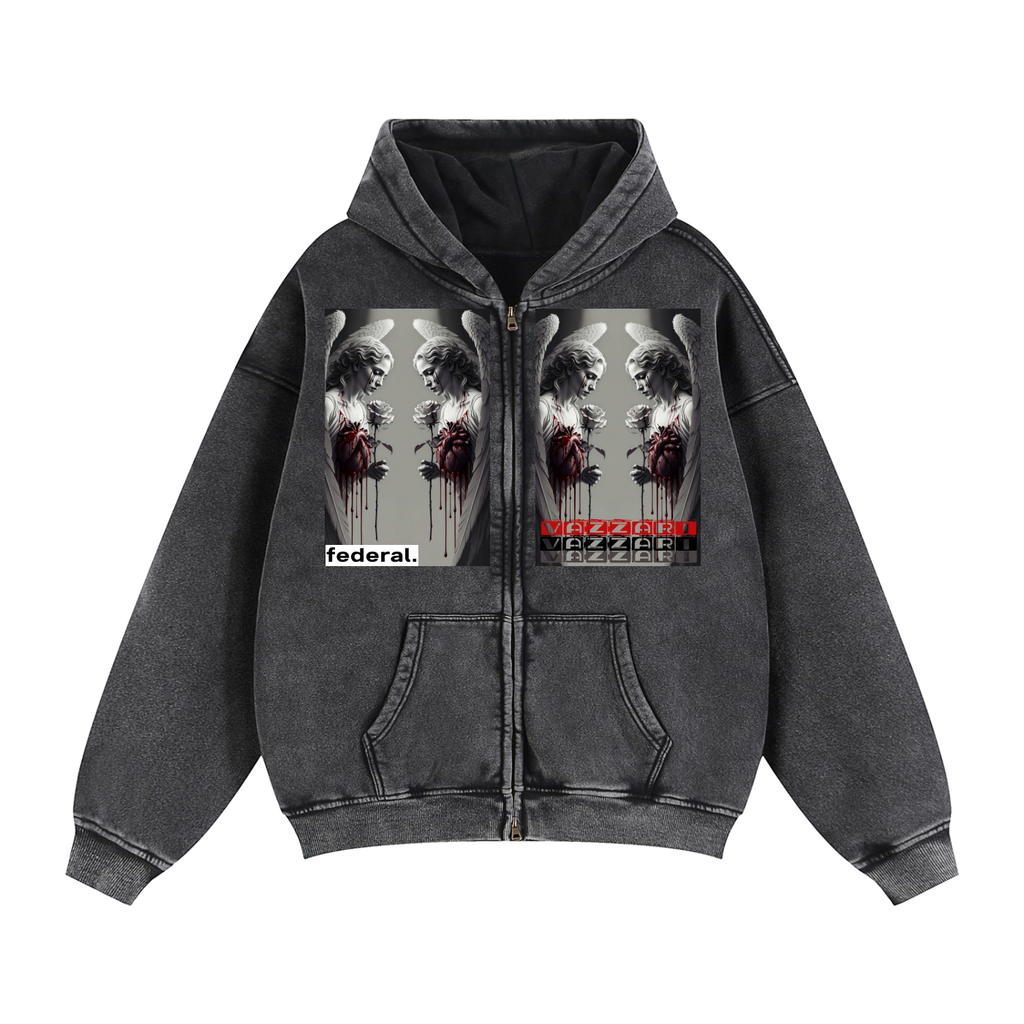 Zip-Through Boxy Fleece Hoodie