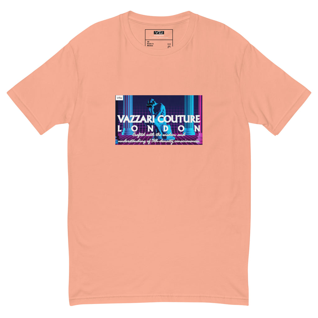 VZI Couture: Men's Fitted T-Shirt - Digital Meditation, Smart Casual, Streetwear