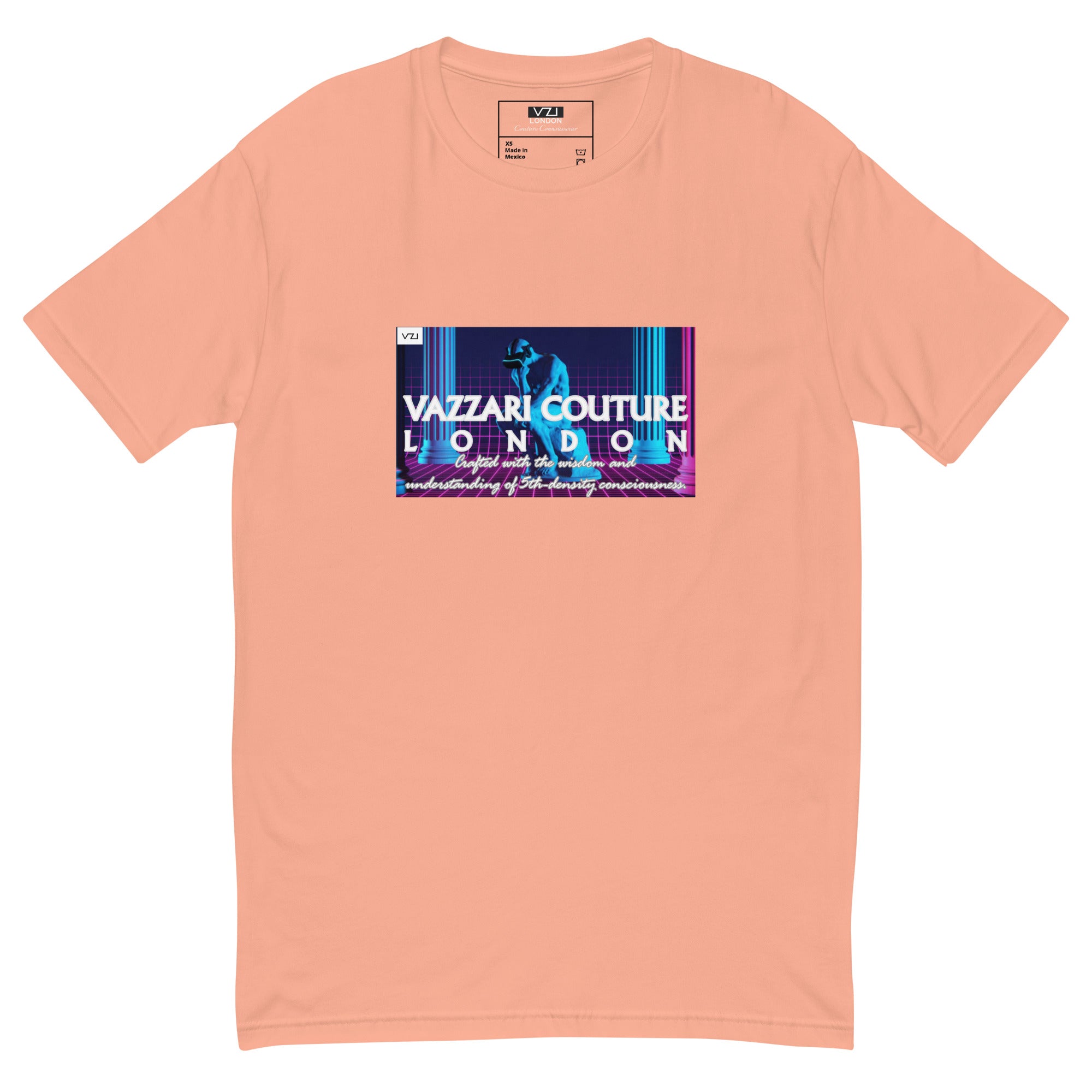 VZI Couture: Men's Fitted T-Shirt - Digital Meditation, Smart Casual, Streetwear