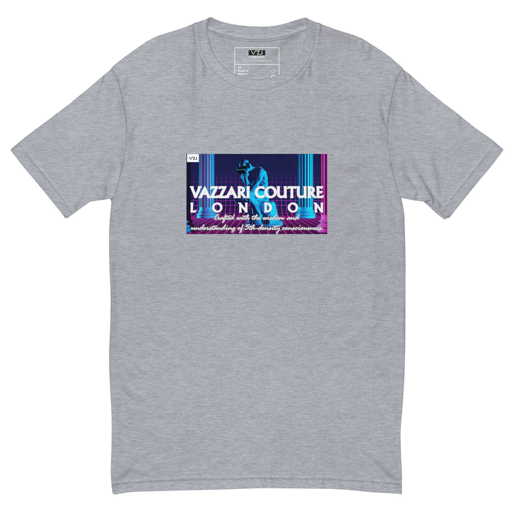 VZI Couture: Men's Fitted T-Shirt - Digital Meditation, Smart Casual, Streetwear
