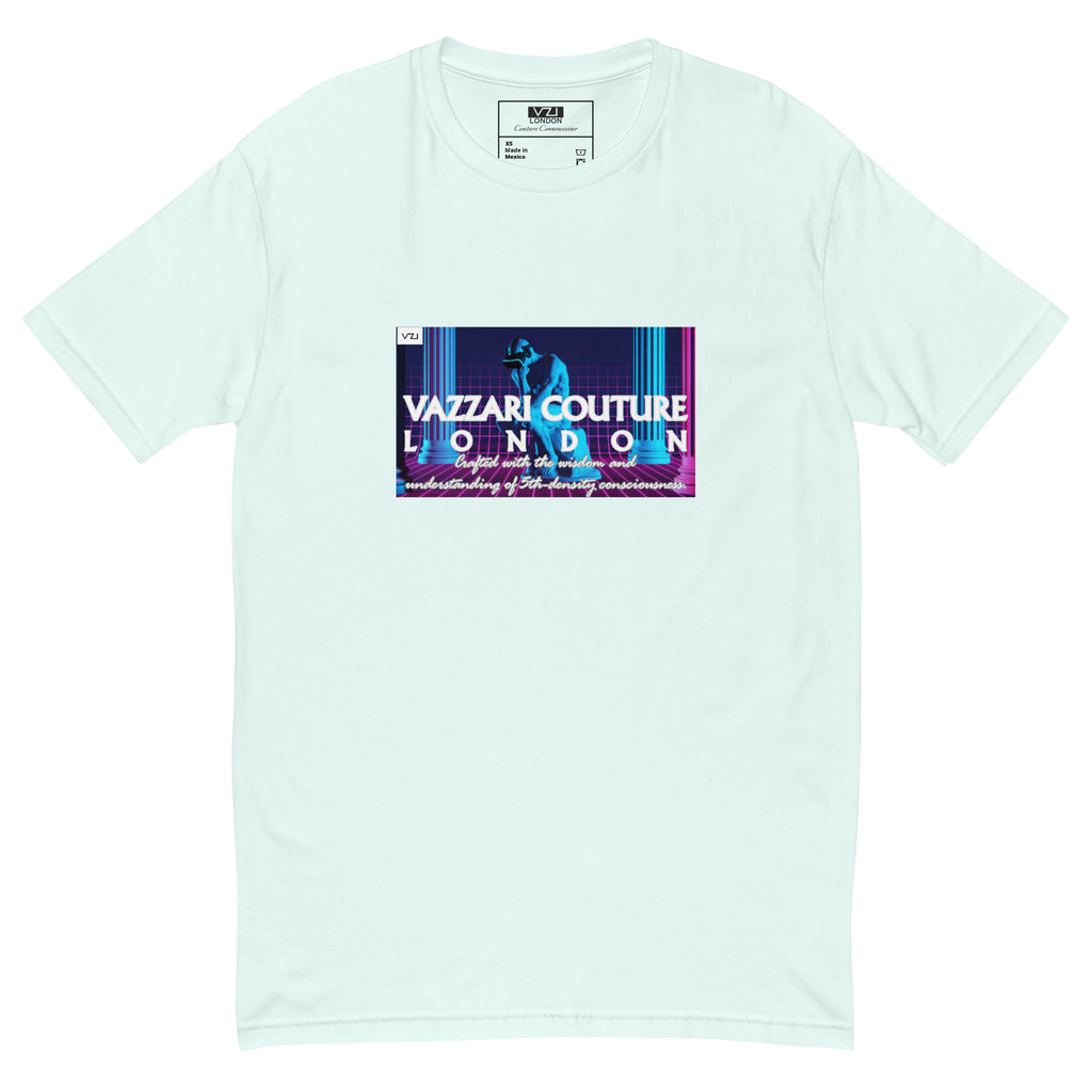 VZI Couture: Men's Fitted T-Shirt - Digital Meditation, Smart Casual, Streetwear