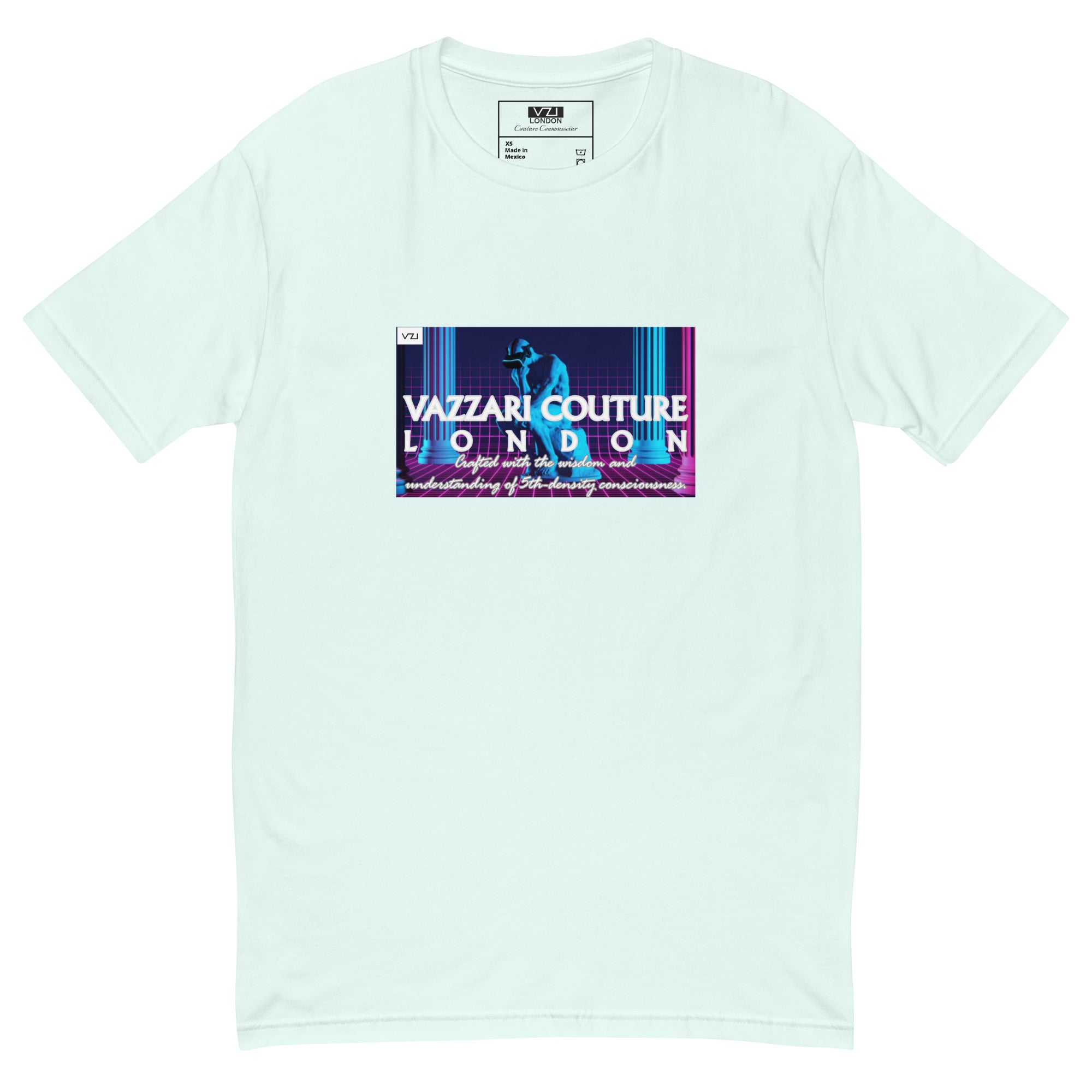 VZI Couture: Men's Fitted T-Shirt - Digital Meditation, Smart Casual, Streetwear