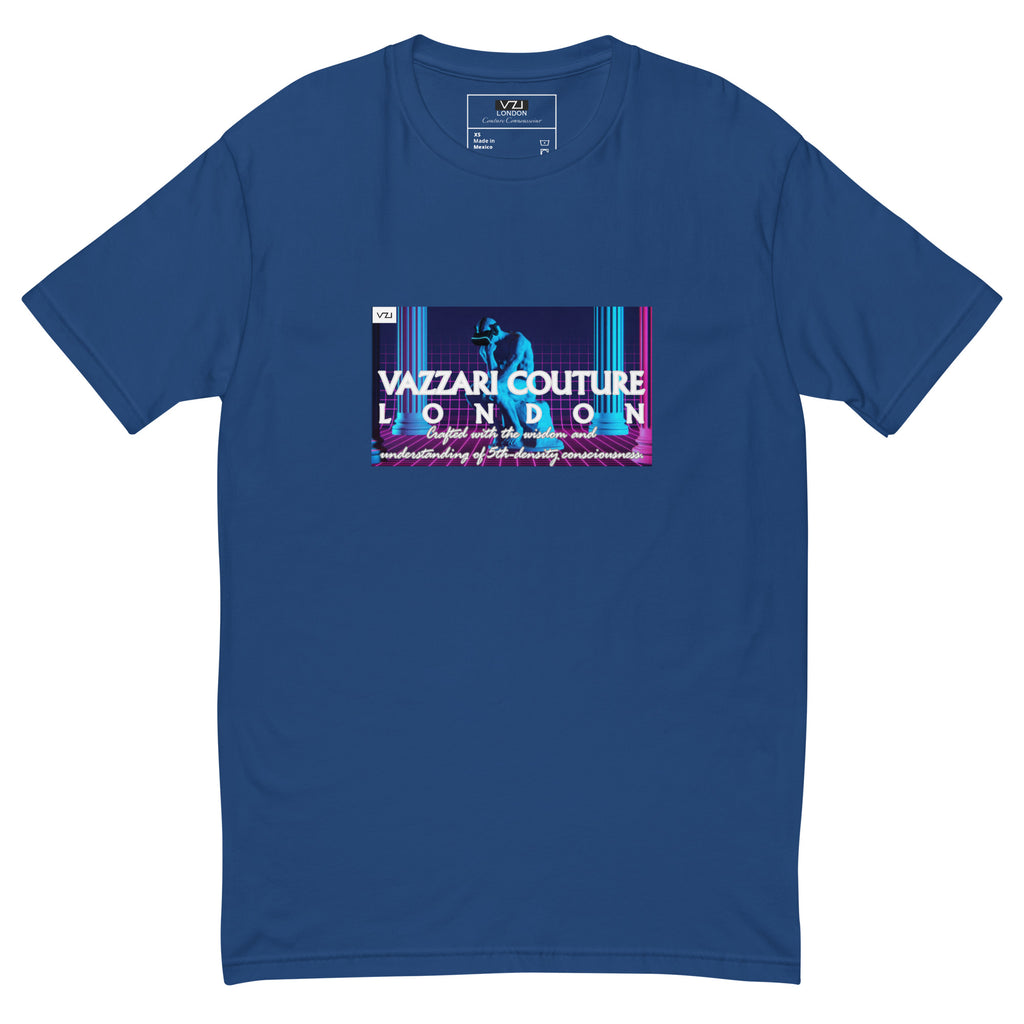VZI Couture: Men's Fitted T-Shirt - Digital Meditation, Smart Casual, Streetwear