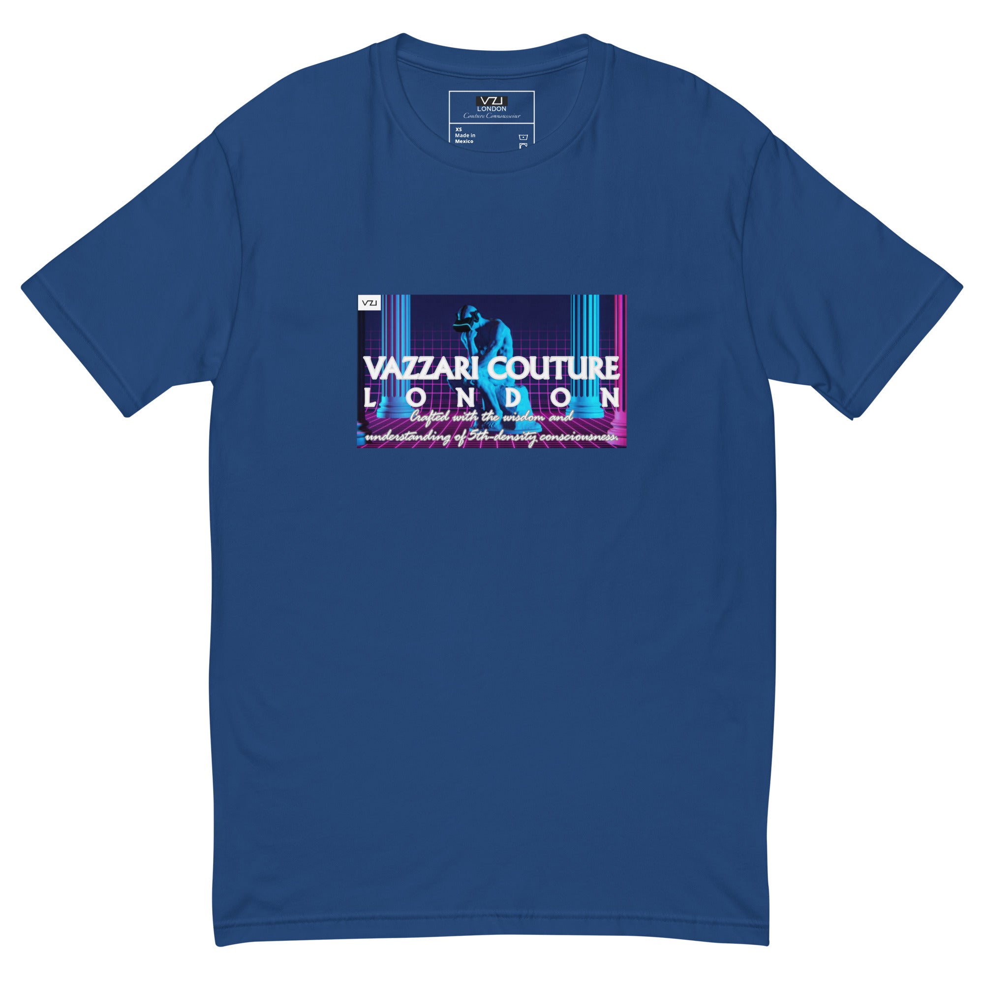 VZI Couture: Men's Fitted T-Shirt - Digital Meditation, Smart Casual, Streetwear